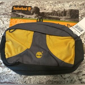NWT Timberland Lumbar Pack Waist Pack Charcoal and Aspen Gold Dual Compartment